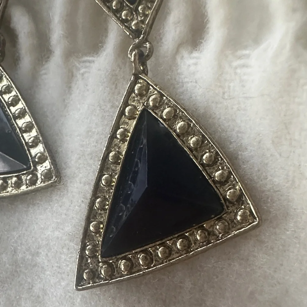 Oversized Geometric Faceted Drop Earrings